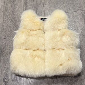 New Fashion Nova Cream Faux Fur Vest for Kids